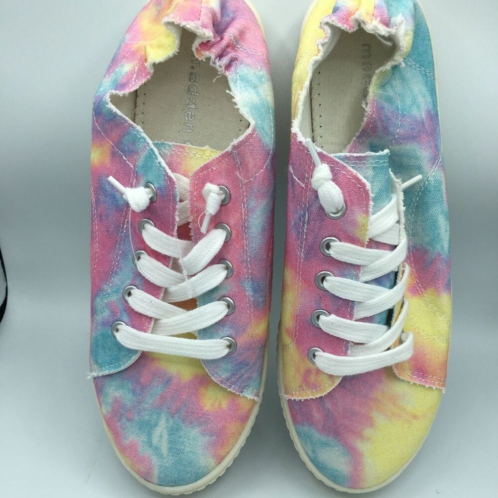 Madden Girl Sneakers Mashaa Women Shoes Tie Dye Size 9.5 Casual Pink Multicolor